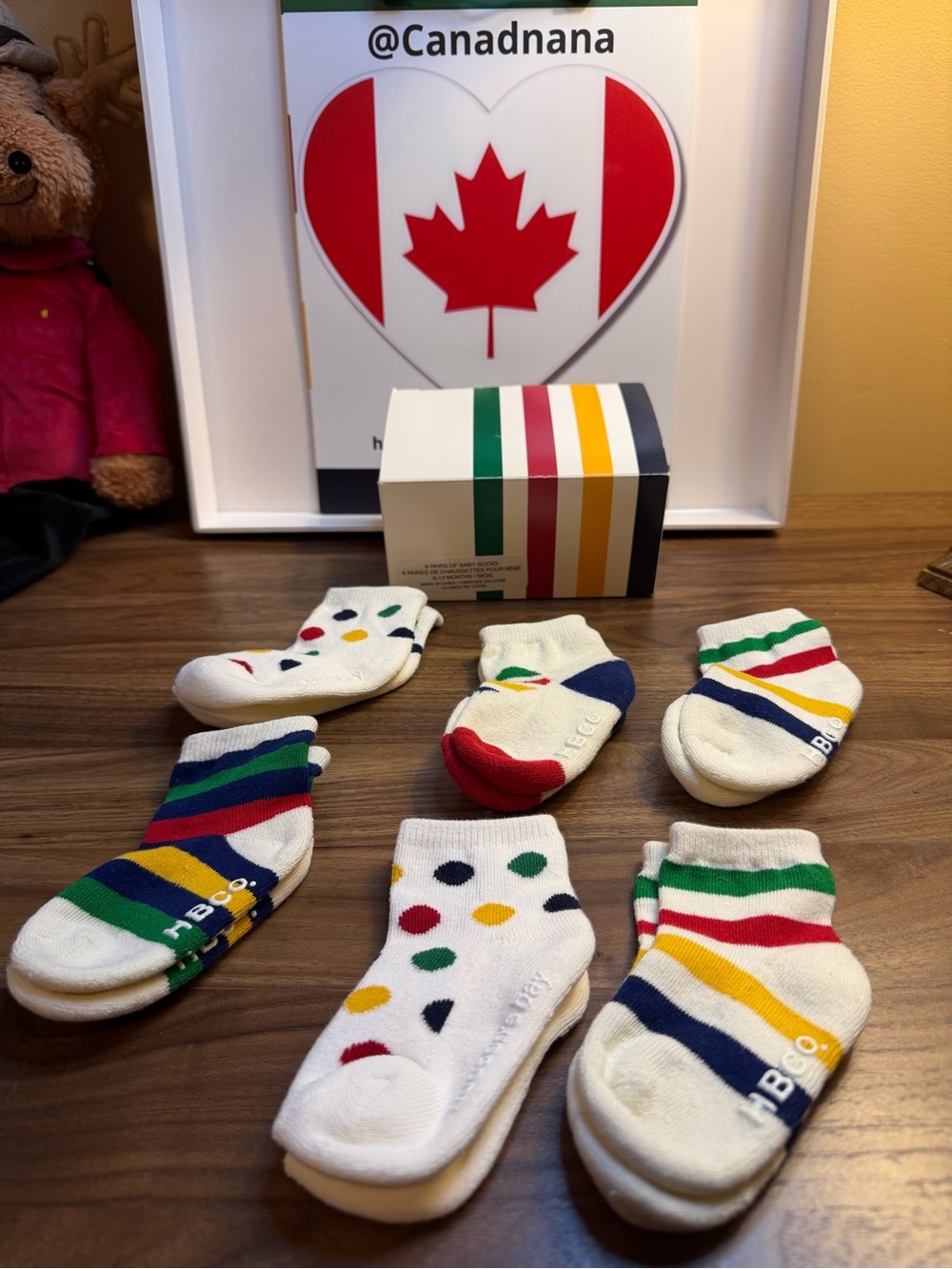 Hudson's Bay Company Gift Pack (6 pairs of Baby Socks 6-12 mths)